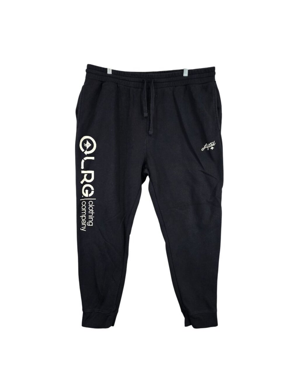 Mens LRG Black Pull On Drawstring Joggers Elastic Waist Cotton Blend Size 2XL